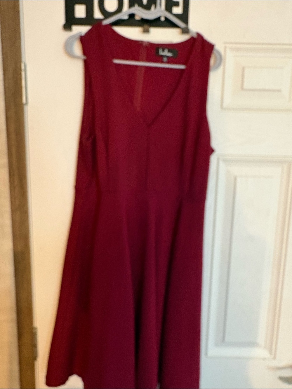Lulu's Sleeveless V-Neck Fit & Flare Dress - Wine